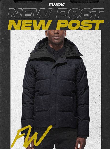 

2021 mens parkas classic jacket fur hooded canada down coat budge size windbreaker outdoor warm zipper thick jackets go17, Black