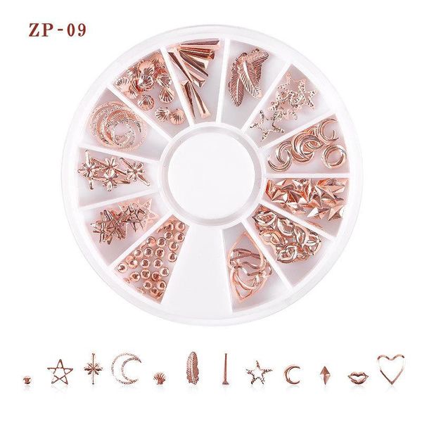 

nail art decorations 2@# 1pc 3d rivet rhinestones stones mixed colorful diy design decals with curved tweezer crystals, Silver;gold