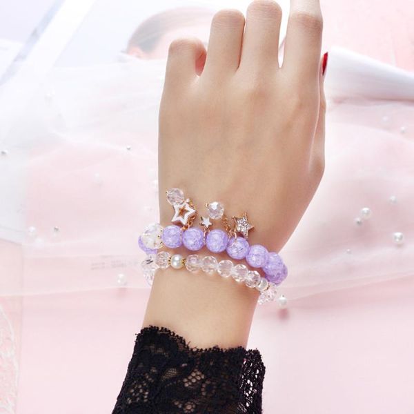 

charm bracelets women on hand chain bangles jewelry girls aesthetic artificial crystal female now 2021 vintage student, Golden;silver