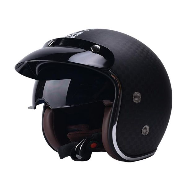 

motorcycle helmets yema 628 helmet carbon fiber 3/4 halley men women moto professional racing material retro l xl 2xl