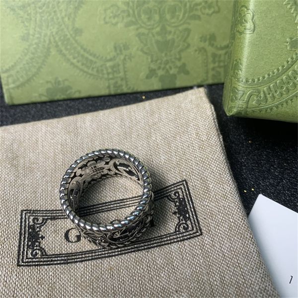 

daisy ring wide hollow out carved flowers couple, Silver