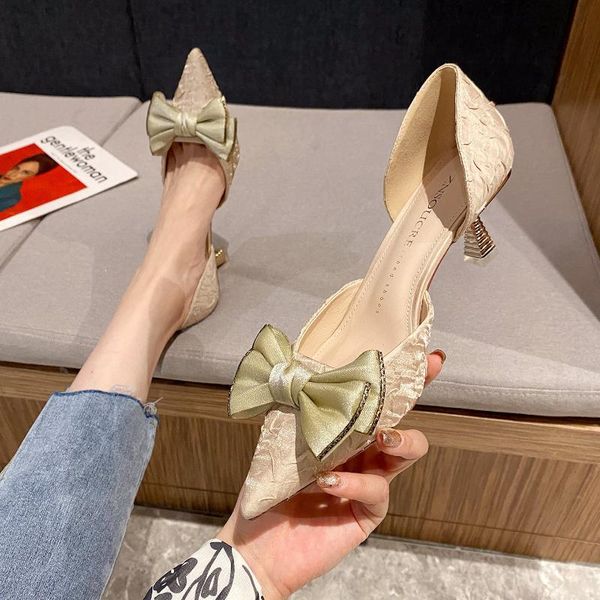 

dress shoes women's with straps high heels stiletto sandals ladies hollow pumps pointed wedge 2021 shallow mouth sweet buckle, Black