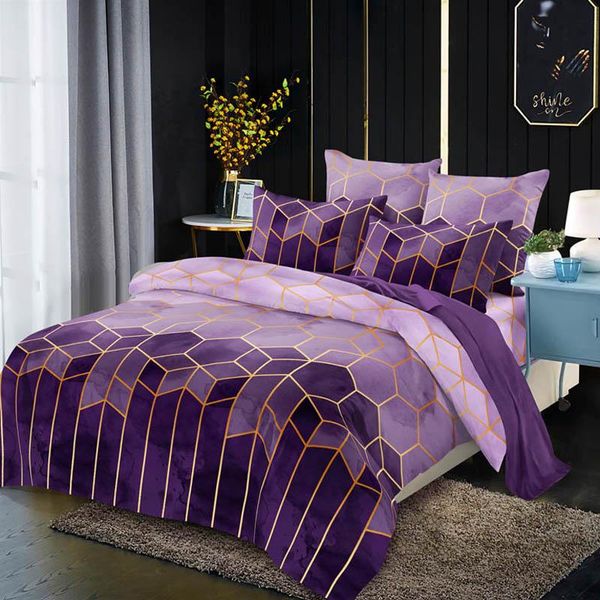 

bedding sets 2/3pcs set american style luxury duvet cover and pillowcases plaid quilt for double  king(no bed sheet