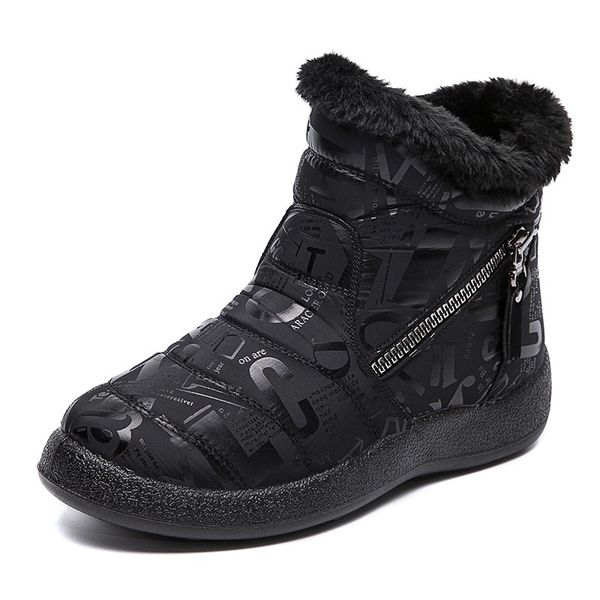 

snow dwaterproof water of women 2021 new winter warm women's ankle boots mujer 43 u5xk, Black