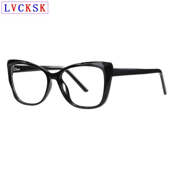 

fashion sunglasses frames large cat eye glasses frame women men tr90 transparent eyeglasses clear glass spectacles can customize prescriptio, Black