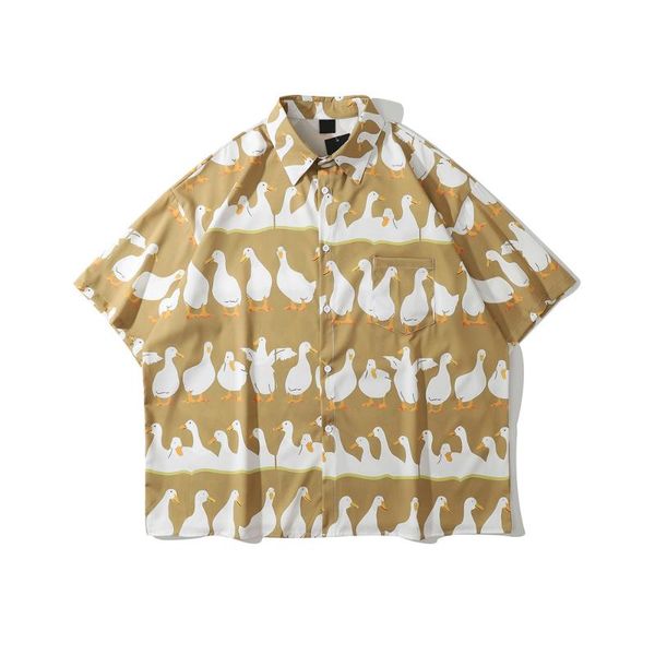 

men's casual shirts funny printed oversized shirt 2021 summer holiday hawaiian male 2 colors men clothing, White;black