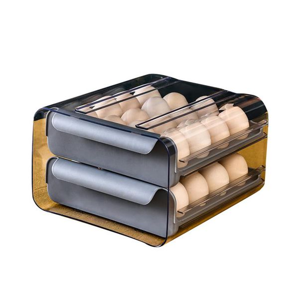 

storage bottles & jars 32 grid drawer type egg box double layer tray refrigerator fresh organizer practical kitchen tools 21x24x14cm wwo