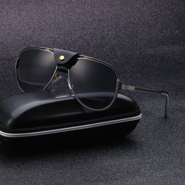 

2021 vintage sunglasses men oval luxury brand steampunk sun glasses for women with a box leather punk, White;black