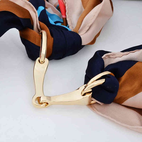 

luxury brand scarf buckle copper metal shawl ring clip female gift, Gray