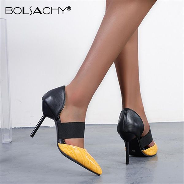 

dress shoes spring summer snake woman pumps thin high heels pointed toe ankle strap party prom yellow brown black