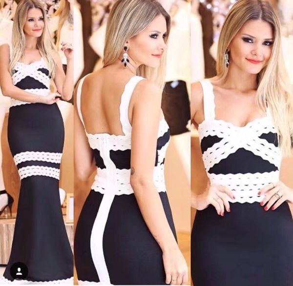 

black sleeveless white rayon bandage trumpet party dressed in humor ea8s