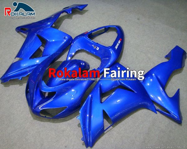 Kits de concha azul Set 2006 para Kawasaki Aftermarket Ninja ZX10R ZX Fairings 2007 Kit de Feira (Moldagem por Injeção)