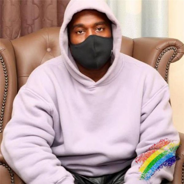

2021 new luz roxa temporada 6 hoodie slido das mulheres dos homens inverno kanye oeste hoodies dentro de veludo etiqueta pullovers 1:1 vhn0, Black