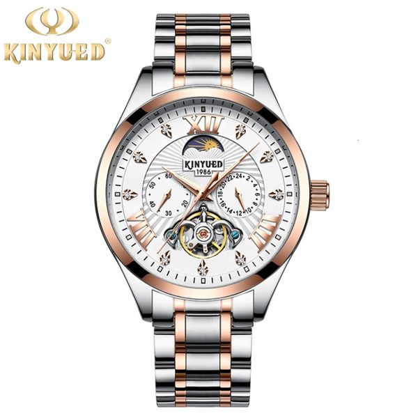 

kinyued fashion waterproof clock, Slivery;brown