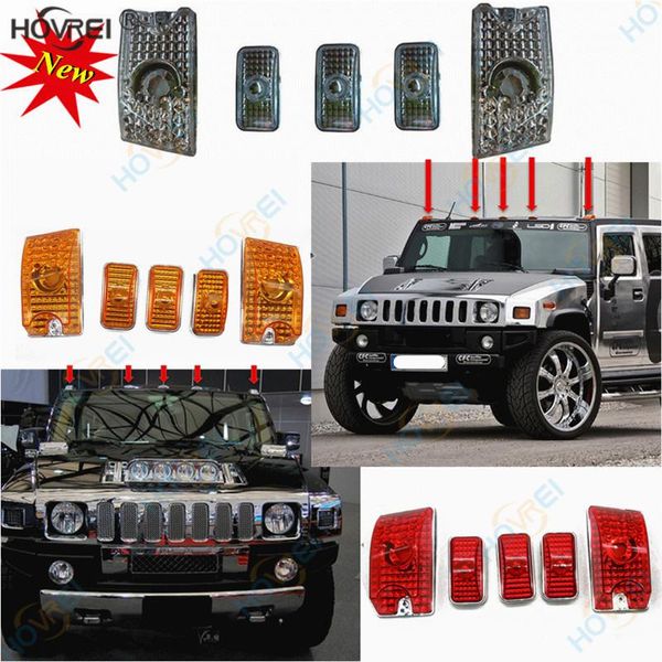 

10pcs yellow red lens cab marker light lamp for hummer h2 suv sut 2003-2009 roof light warning lights dome lights