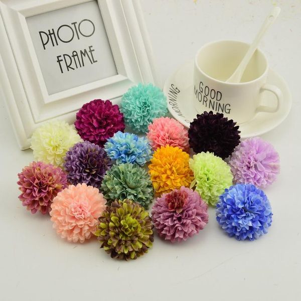 

500pcs silk carnation head for make door wreath flower wall artificial flower wedding decoration bride bouquet acc qylflg