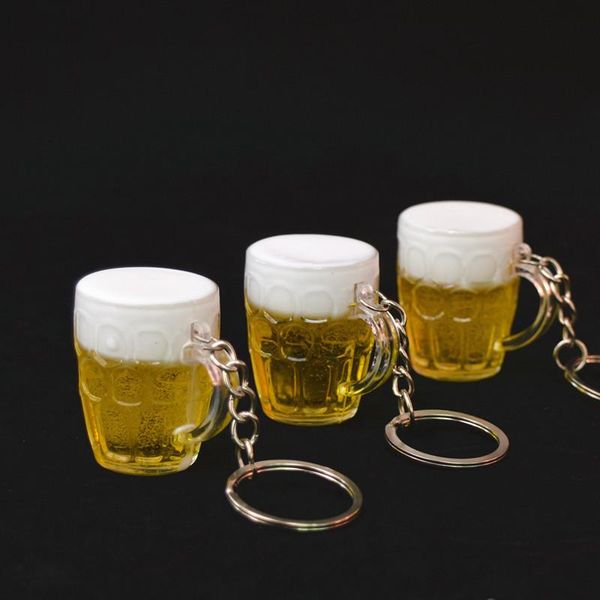 

keychains women charm simulation beer shaped decoration props key holder bag accessories men gift jewelry k2090, Silver