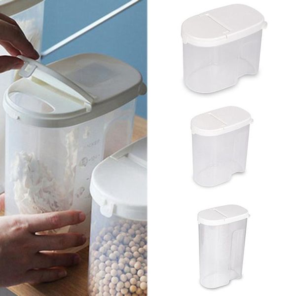 

storage bottles & jars kitchen grain tank transparent cover plastic sealed food moisture household