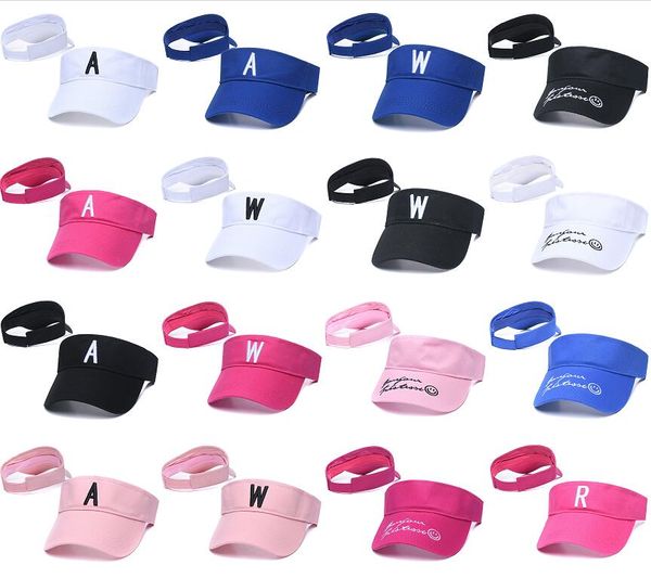 20 Farben einfarbiges Design Sonnenblende Sommermode Outdoor Herren Damen verstellbare Kappe USA Fan Flat Blank Hüte