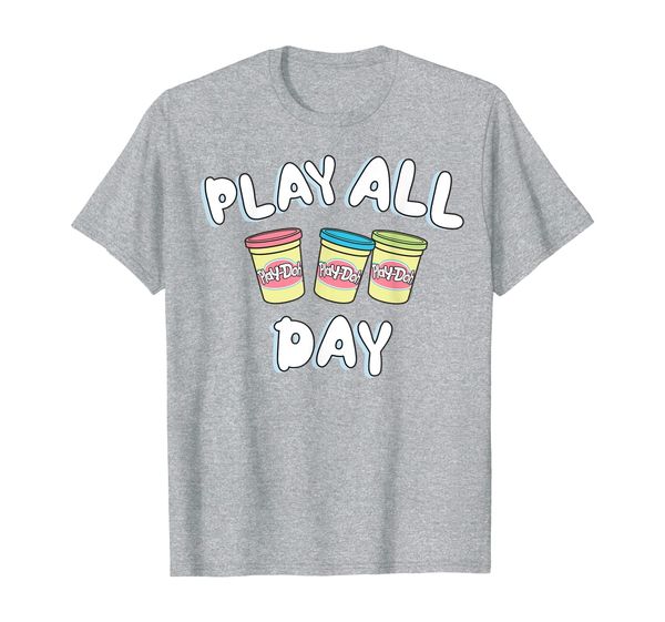 

play-doh play all day t-shirt, White;black