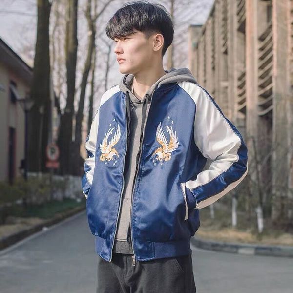 

streetwear embroidery baseball coats vintage harajuku bomber mens casual couple clothes patchwork jacket pj86, Black;brown