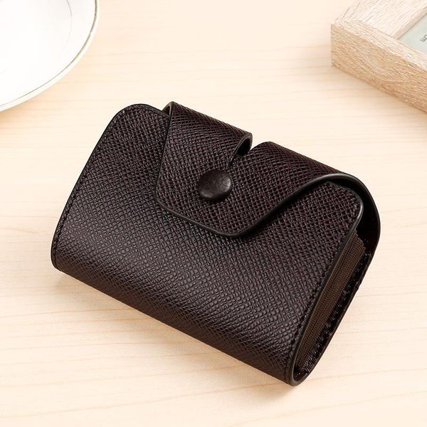 

card holders fashion women solid color cross pattern organ holder wallet lady girls rfid cute hasp small cards pack, Brown;gray