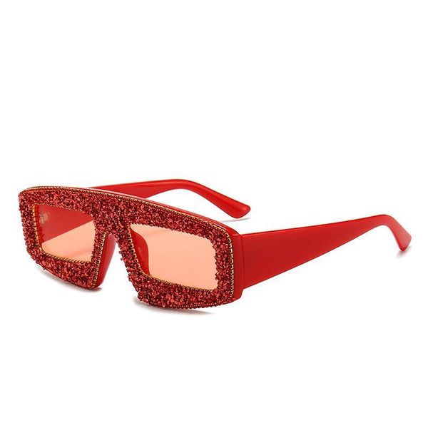 

2021 oversized feminino sun gradient vintage square retro diamond eyeglasses sunglasses rfbpv rhinestone glasses uv4001 luxury women hmuus, White;black