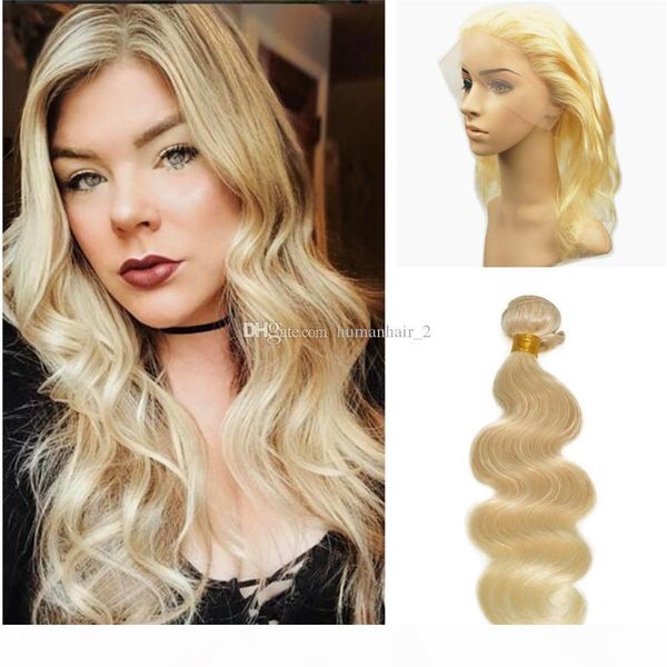 

brazilian virgin human hair with blonde 360 lace frontal closure pre plucked body wave full 360 frontals band with baby hair 4pcs lot, Black;brown