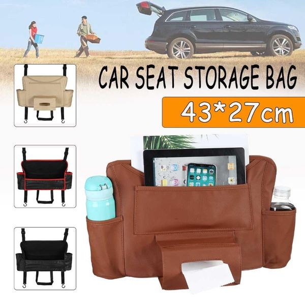 

car organizer 1pc universal back seat storage bag trunk pu leather pockets hanging accessories