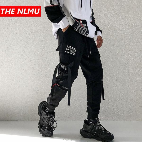 

men's pants 2021 black harem men autumn hip hop casual sweatpants joggers male ribbons design track streetwear wg490