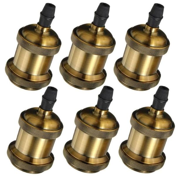 

6 pcs vintage retro edison lamp e27 socket pendant lights bulb socket screw base aluminum light industrial lamp holder fitting