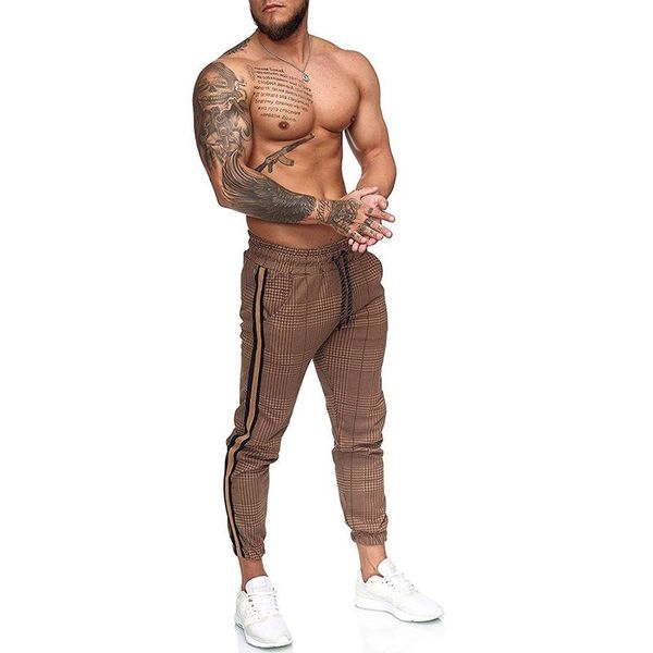 

trousers 2021 fall men's casual pants printed color blocking feet sweatpants, Blue