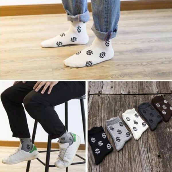 

few new arrivals men pair signs money cats dollar design men's socks buy, Black