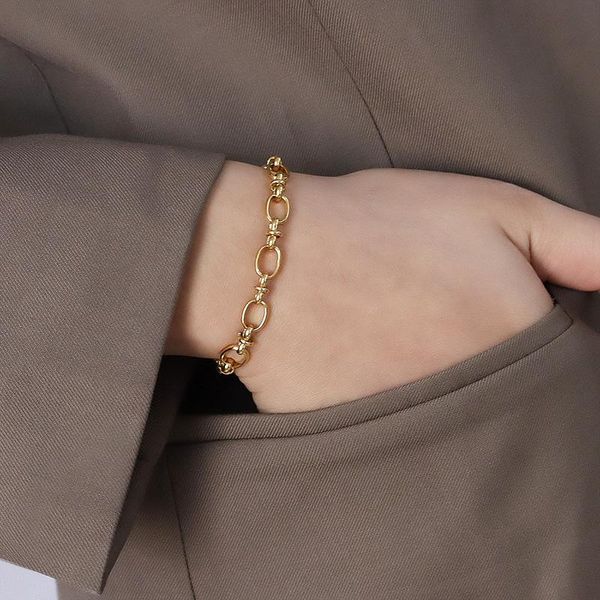 

link, chain -selling cool style simple personality thick bracelet, Black