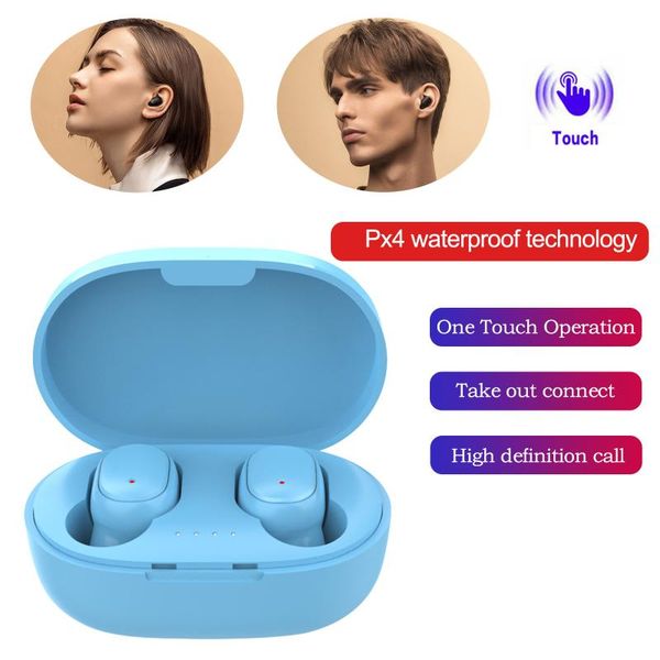 

a6s bluetooth 5.0 headphones waterproof dustproof button control abs wireless earbuds noise cancelling binaural stereo earphones
