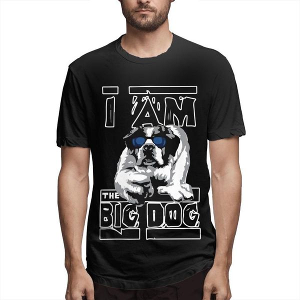 

i am the big dog men's short sleeve t-shirt summer fashion tees, White;black