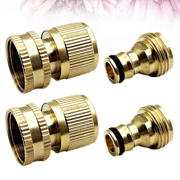 

watering equipments 2 sets garden hose brass quick connector fitting water connectors 3/4 inch external thread female and internal