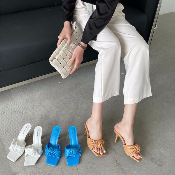 

sandals 2021 summer style fashion casual solid color all-match open toe comfortable high-heeled stiletto female, Black