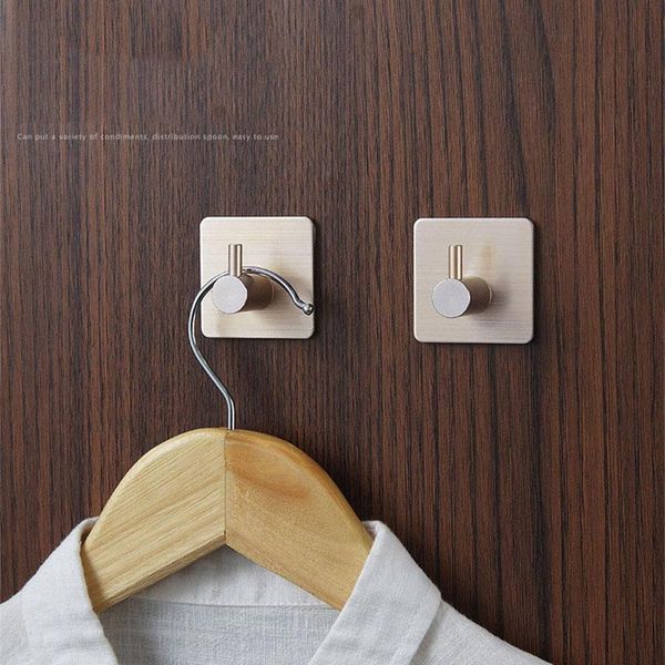 

kitchen durable aluminum hook self adhesive home wall door multi-purpose storage hooks solid clothes hange bags key rack & rails