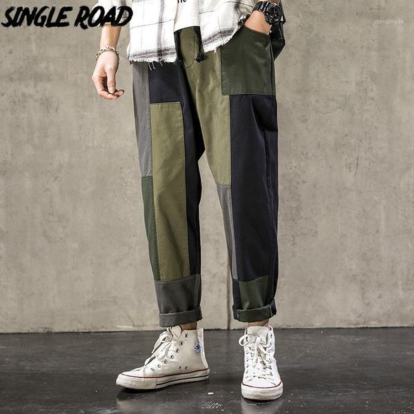 

men's pants single mens sweatpants men 2021 spring patchwork baggy joggers hip hop japanese streetwear trousers harem for, Black