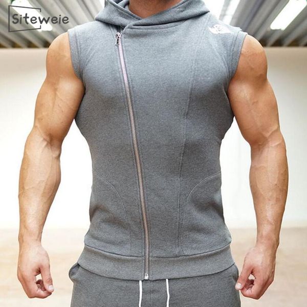 

men's vests siteweie summer bodybuilding vest gym fitness sleeveless shirt quick-drying breathable trend slim clothing g751, Black;white
