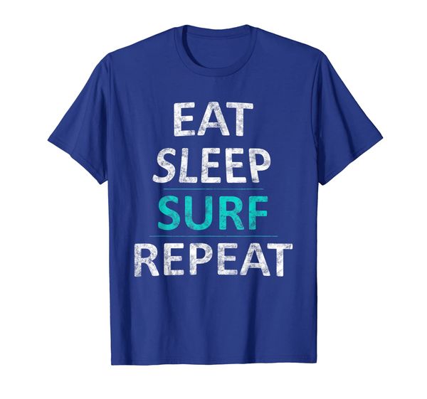 

eat sleep surf repeat beach surfer t-shirt, White;black