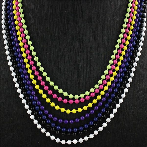 

chains 18inch colorful rainbow beads necklace,plated enamel jewelrys, saling multicolor jewelry wholesale, Silver