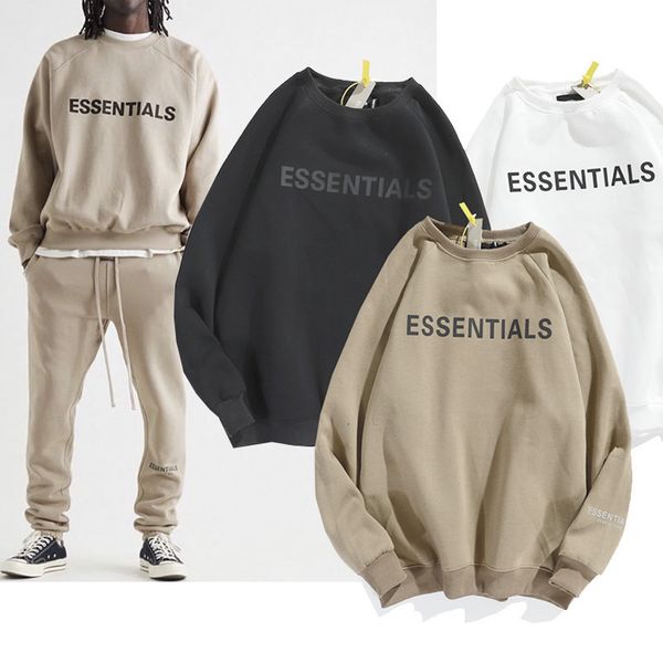 

2021 new streetwear autumn winter sweatshirt round neck pullover men's women's cotton plush hip hop street trendy brand clothing 5, Black