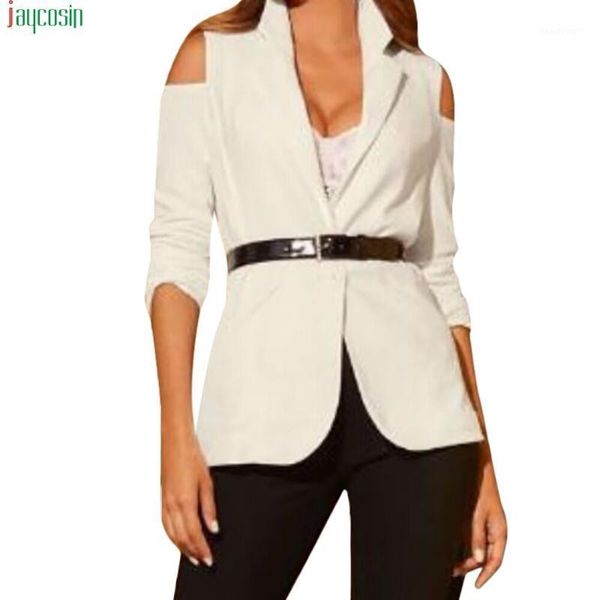 

women's suits & blazers jaycosin fashion blazer women long sleeve solid coat belt suit slim jacket outwear jackets female mujer 2021, White;black