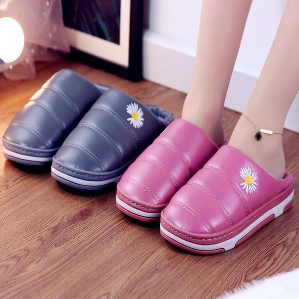 

slippers home women's winter footwear female shoes low slides cover toe massage 2021 flat rome rubber fabric pu cov, Black