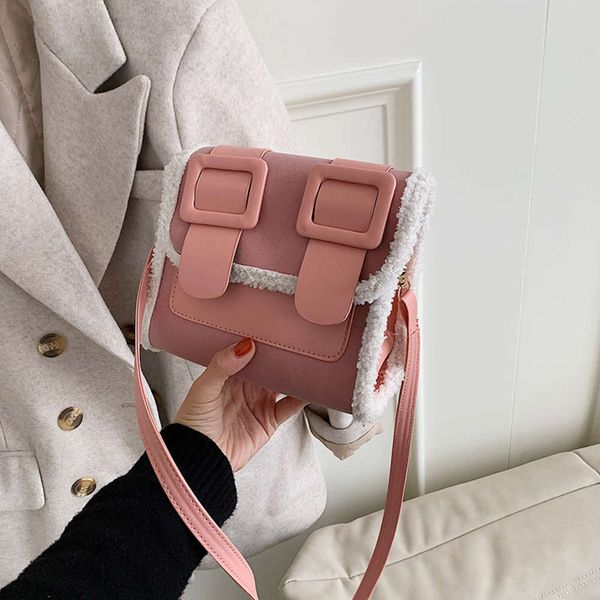 

hbp plush women's autumn and winter 2021 new versatile fashion frosted cambridge single shoulder small square bag