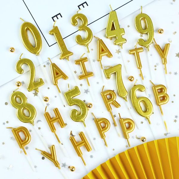 

other festive & party supplies gold birthday candle numbers kids cake candles for decoration accessaries0123456789