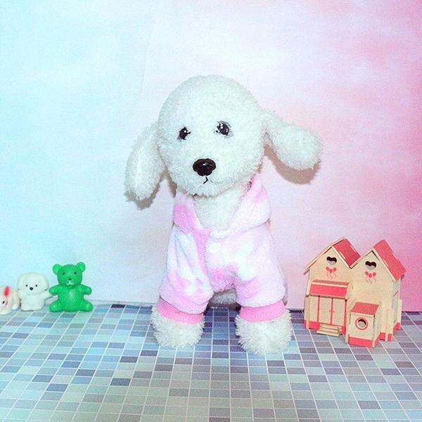 

dog apparel puoupuou solid color dogs clothes hoodie spring printing pet for coat jacket cotton cute pets clothing xs-xxl