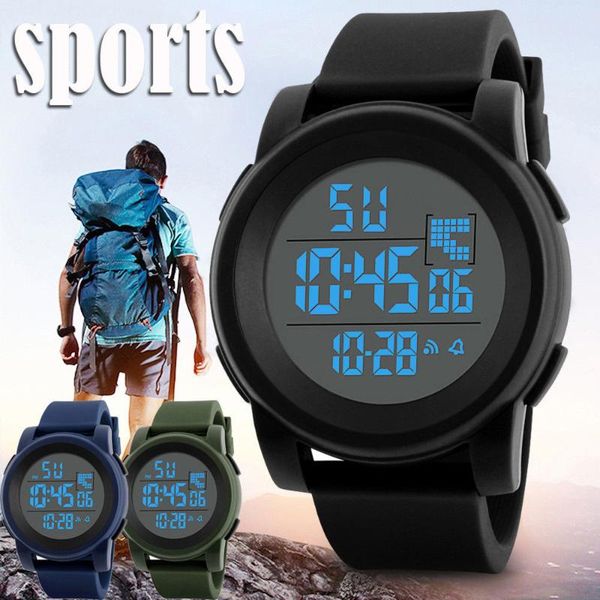 

wristwatches fashion men's multifunction led digital watches date alarm sport army analog quartz wrist watch 2021, Slivery;brown